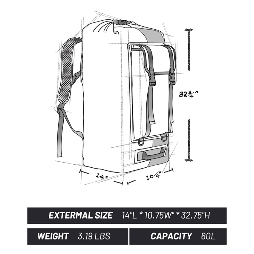 Extra Large Waterproof Gear Backpack Roll Top Dry Bags Duffel for Kayaking Hiking Camping