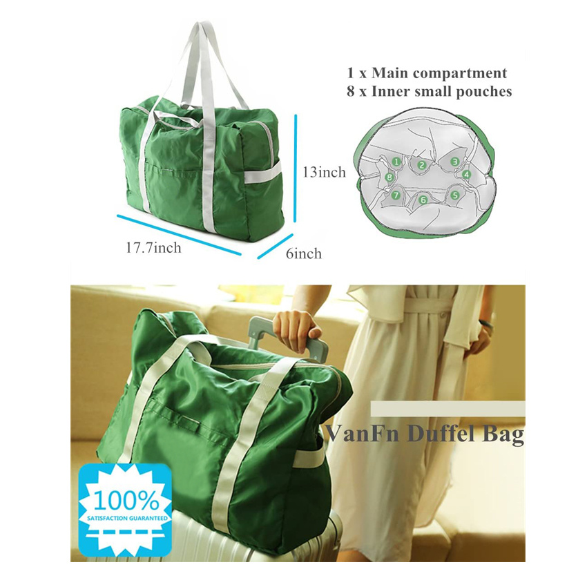 Foldable Travel Duffel Bag Lightweight Sports Tote Gym Bag Outdoor Weekend Bag