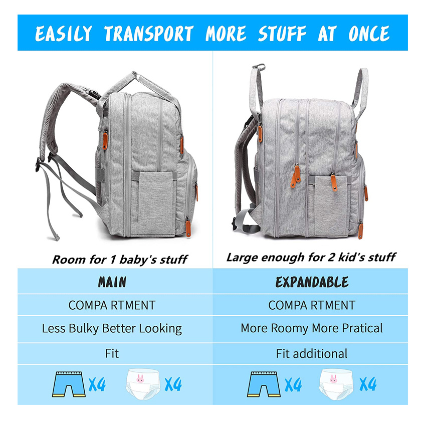 Multifunction Maternity Travel Expandable Backpack Baby Travel Diaper Bag