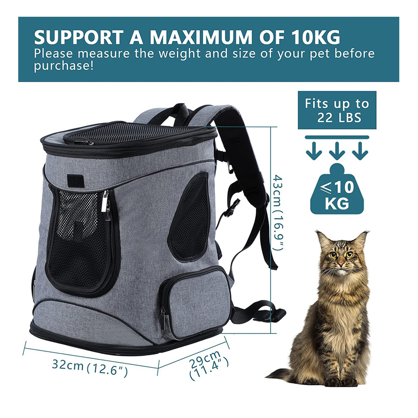 Comfort Dogs Cats Carrier Backpack Durable Pet Bag for Walk Hiking and Cycling