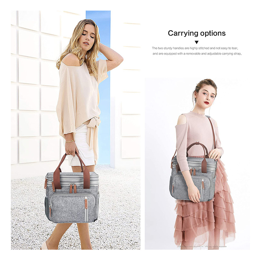 Expandable Insulated Large Lunch Bag Weekend Picnic Bag Casual Tote Cooler Bag