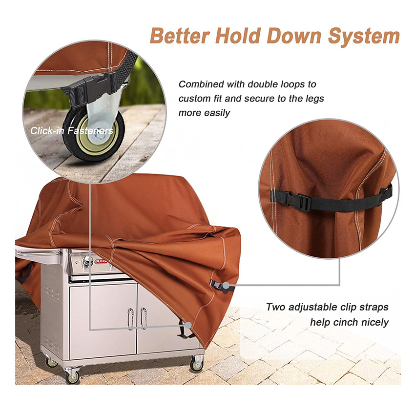 Brown Outdoor BBQ Grill Cover Burner Waterproof Heavy Duty Patio Barbecue Gas Grill Cover