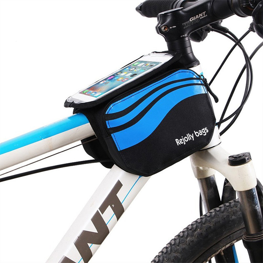 Bike Front 2-Sides Front Pannier Handlebar Bag Mobile Phone PVC Transparent for Mountain Bicycle Waterproof Pouch