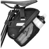 Bike Bag Under Seat, Strap-on Bike Seat Storage Bag, Cycling Wedge Pack with Water Bottle Holder, for Mountain Road Bikes Cycling Bag