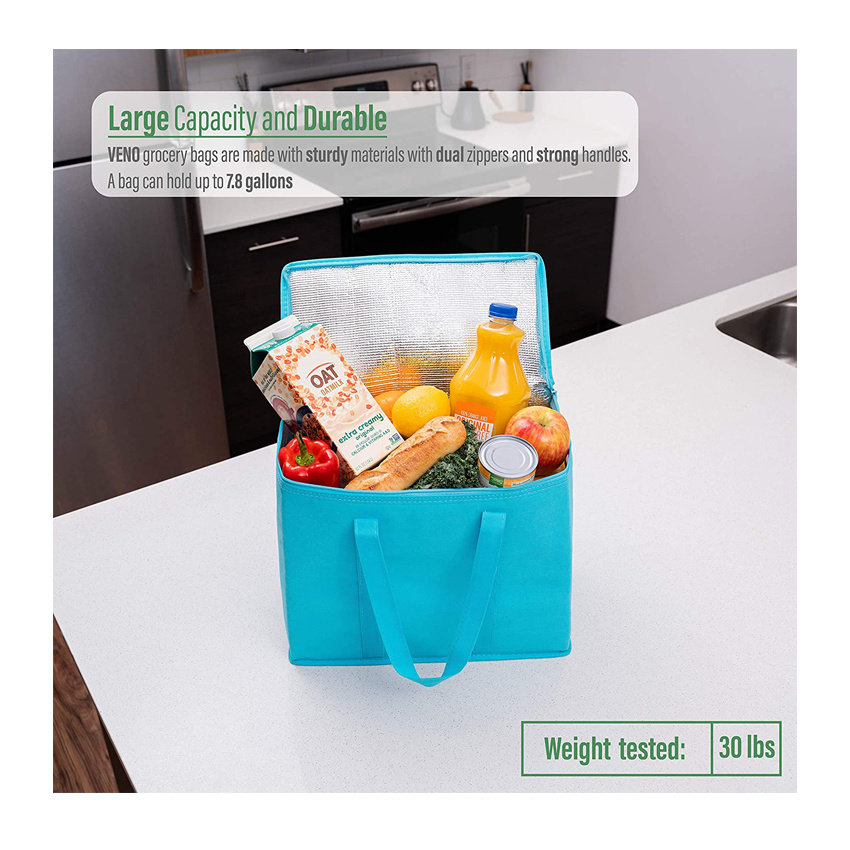 Durable Picnic Basket Ice Cooler Bag Insulated Food Delivery Bag Hot Cold Pack