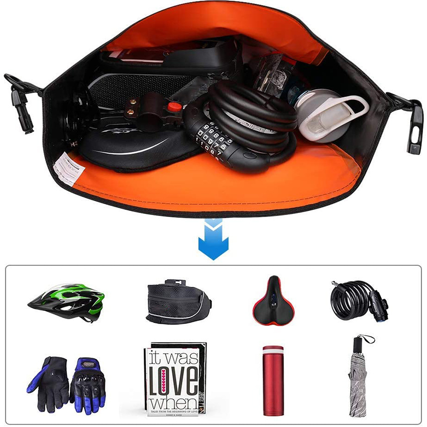 Waterproof Extensible Bicycle Rear Seat Shoulder Bag with Rain Cover for 25L Riding Cycling Bike Saddle Pannier Bag