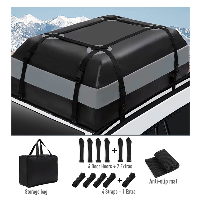 Car Roof Bag Rooftop Cargo Carrier Waterproof Car Top Luggage Storage Bag with Anti-Slip Mat