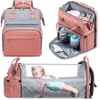 6-in-1 with Changing Station - Large Capacity Durable Waterproof and Bassinet with Mosquito Net Insulated Pockets Diaper Bag Backpack