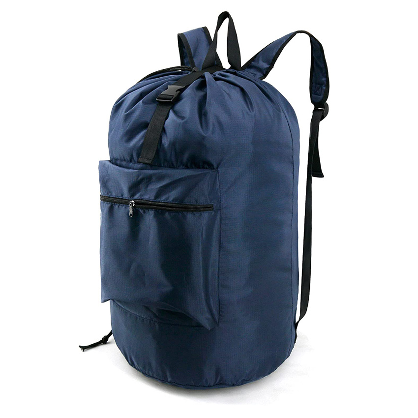 Travel Camp Washable Bag with Adjustable Shoulder Straps and Drawstring Closure Heavy Duty Laundry Backpack