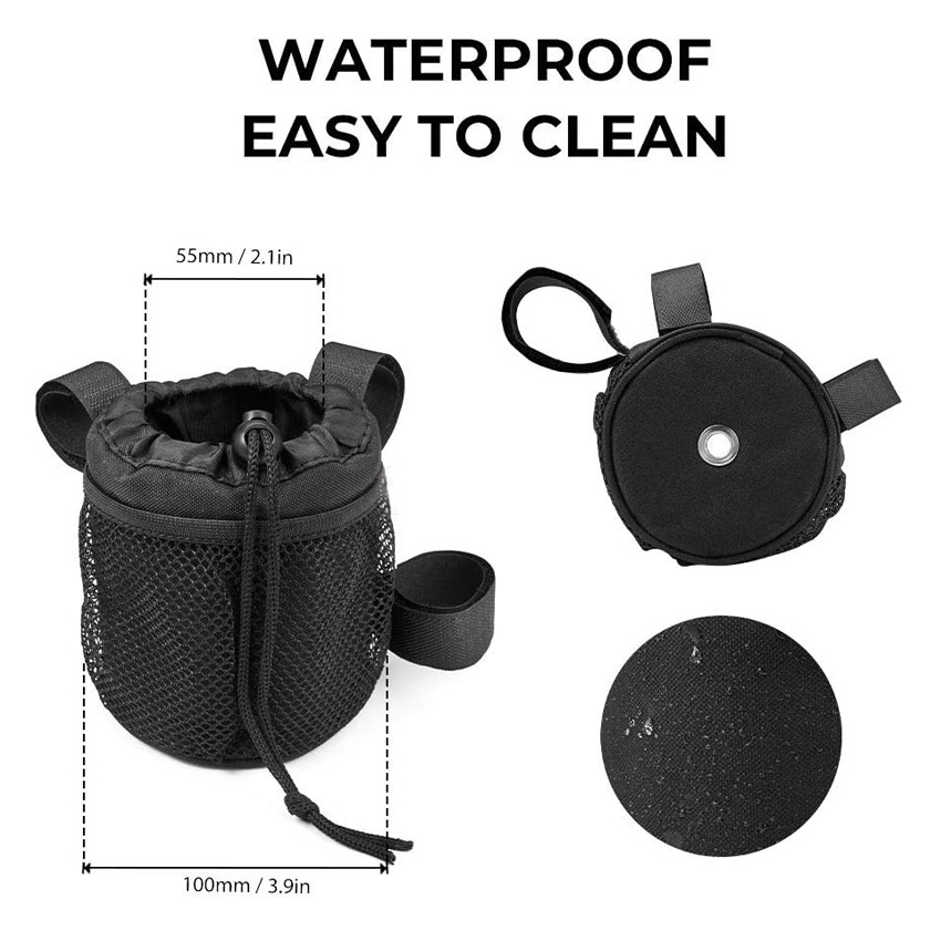 Bike Cup Holder Bicycle Water Bottle Holder Handlebar Drink Holder with Mesh Pockets Phone Bag