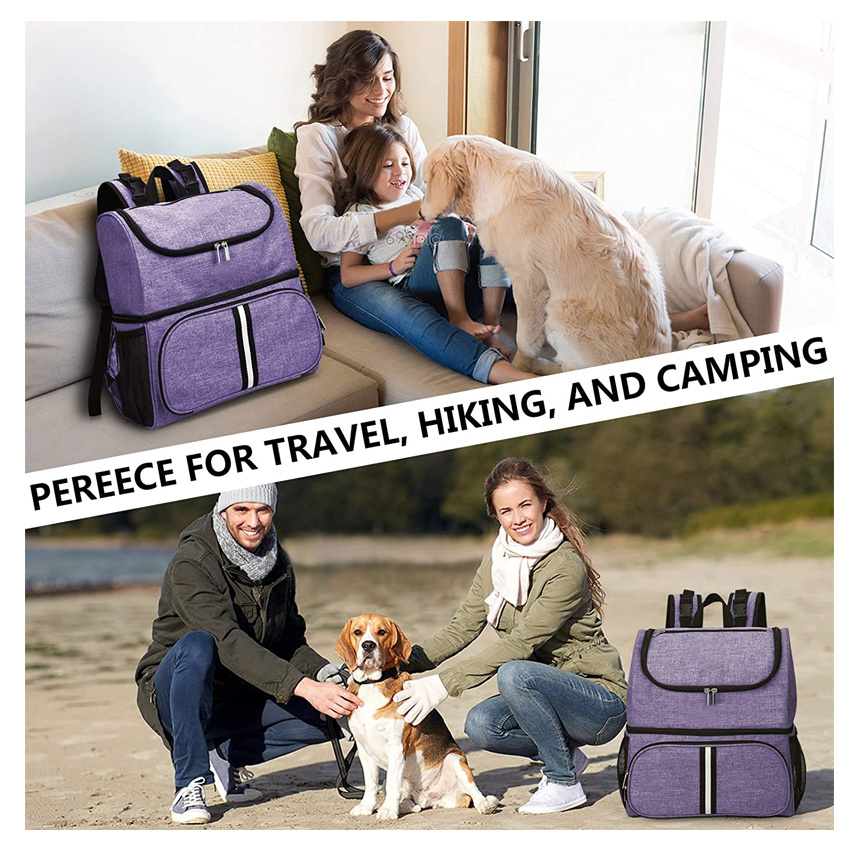Double-Layer Pet Supplies Backpack for All Pet Travel Supplies Pet Travel Collapsible Food Baskets
