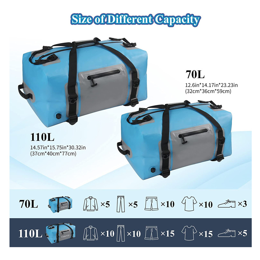 Dry Storage Bag for Men Women Foldable Travel Weekender Overnight Duffle Bag