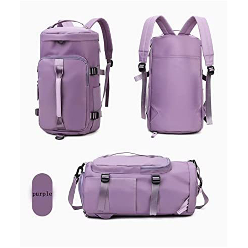 Multipurpose Purple Gym Shoulder Bag with Shoe Compartment Weekender and Lightweight Daily Sports Crossbody and Travel Duffel Bags