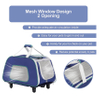 Pet Rolling Carrier with Wheels Collapsible and Breathable Travel Rolling Tote Bag