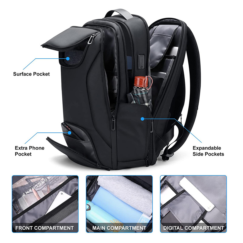 Functional Weekend Travel Work College Laptop Backpack Men Casual Computer Bag