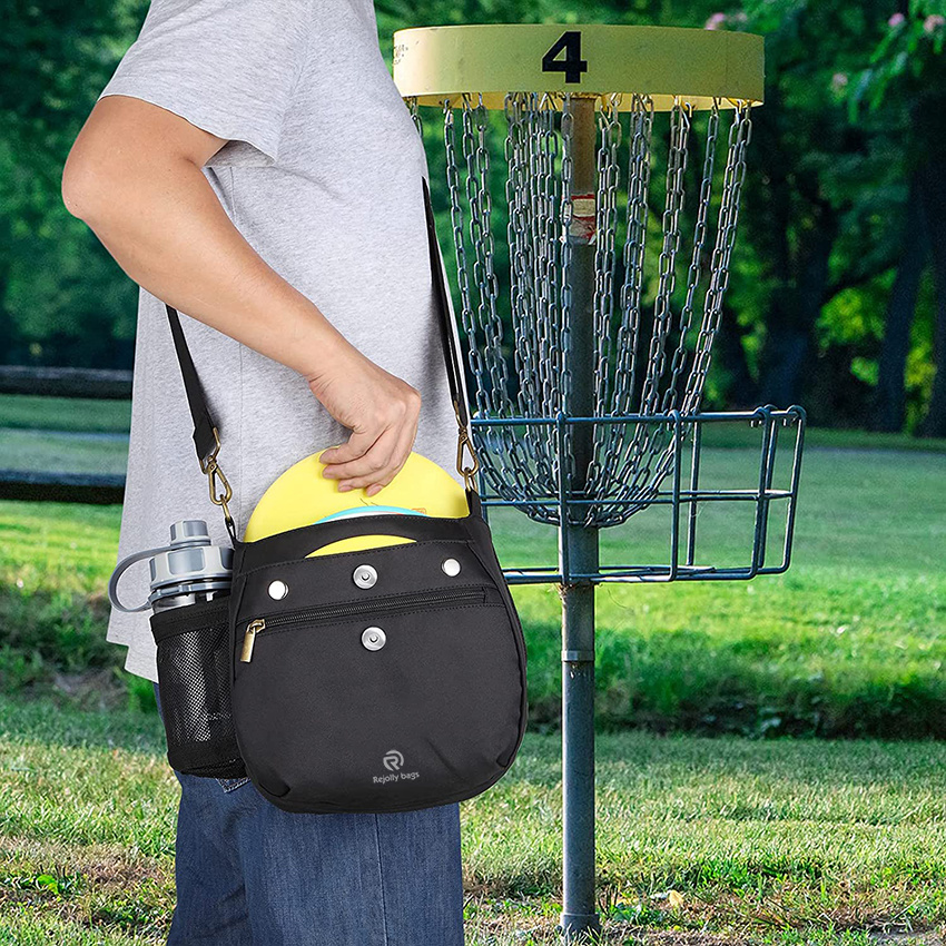 Durable Frisbee Golf Bag with 8+ Disc Capacity Holds Water Bottle and Accessories Lightweight Disc Golf Bag