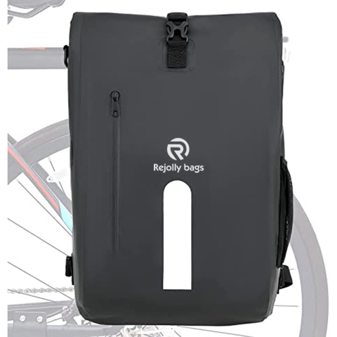 Bike Pannier Backpack with Padded Laptop Bag with Cross Shoulder Strap & Quick-Release Waterproof Bike Saddle Bag