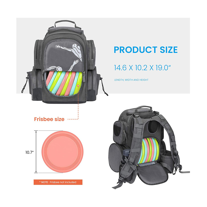 Wholesale Disc Golf Bag Lightweight Frisbee Golf Bag Casual Durable Disc Golf Backpack