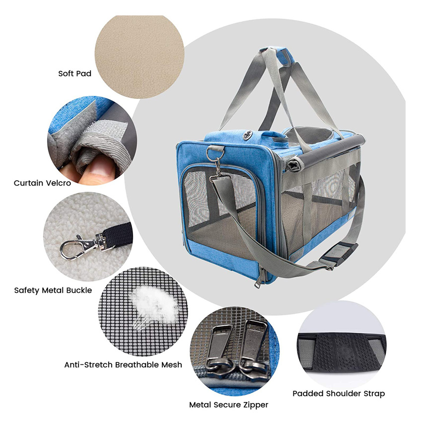 Cat Carriers Dog Soft-Sided Cage Large Pet Carrier Bag for Comfortable Traveling