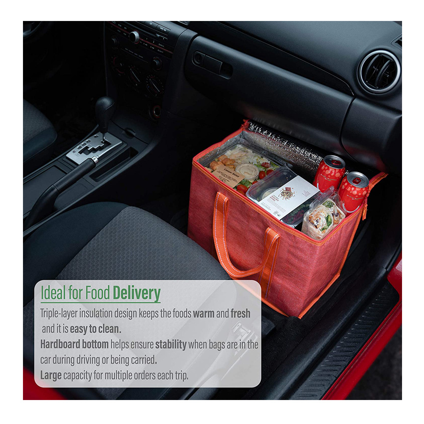 Large Capacity Insulated Bag Food Delivery Bag Picnic Basket Lunch Bag