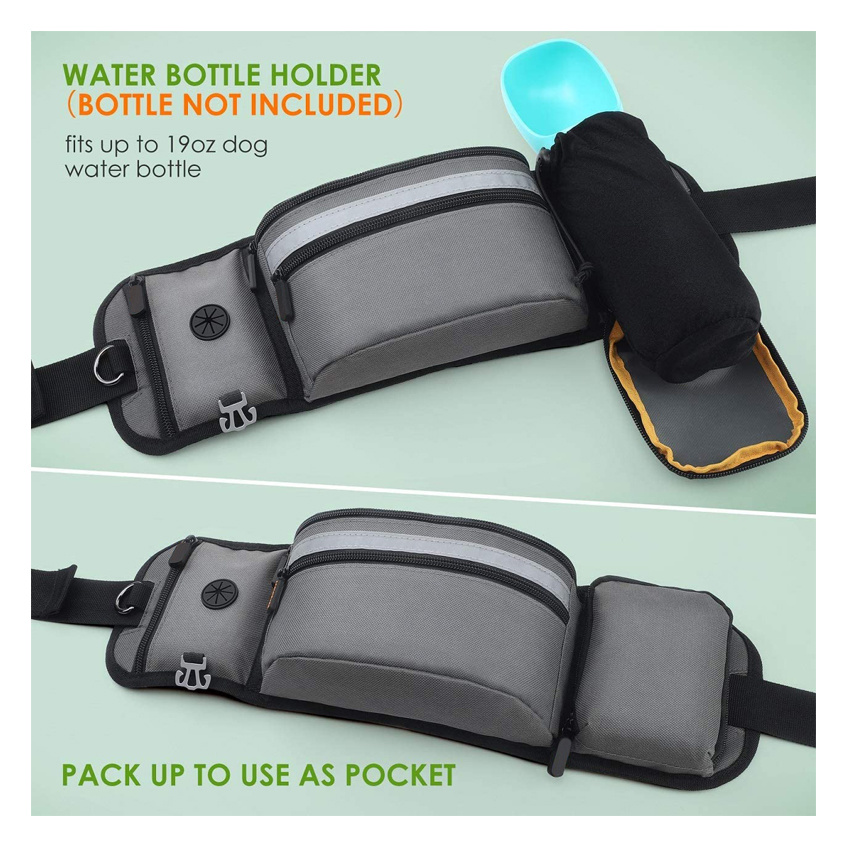 Dog Treat Pouch for Training Hands Free Waist Pet Bag for Puppy Class, Travel, Running, Walking, Hiking