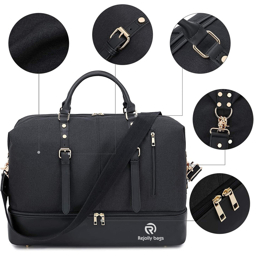 Weekender Overnight Bag Oversized Travel Duffel Leather for Men and Women Carry on Tote Shoe Compartment Duffel Bags