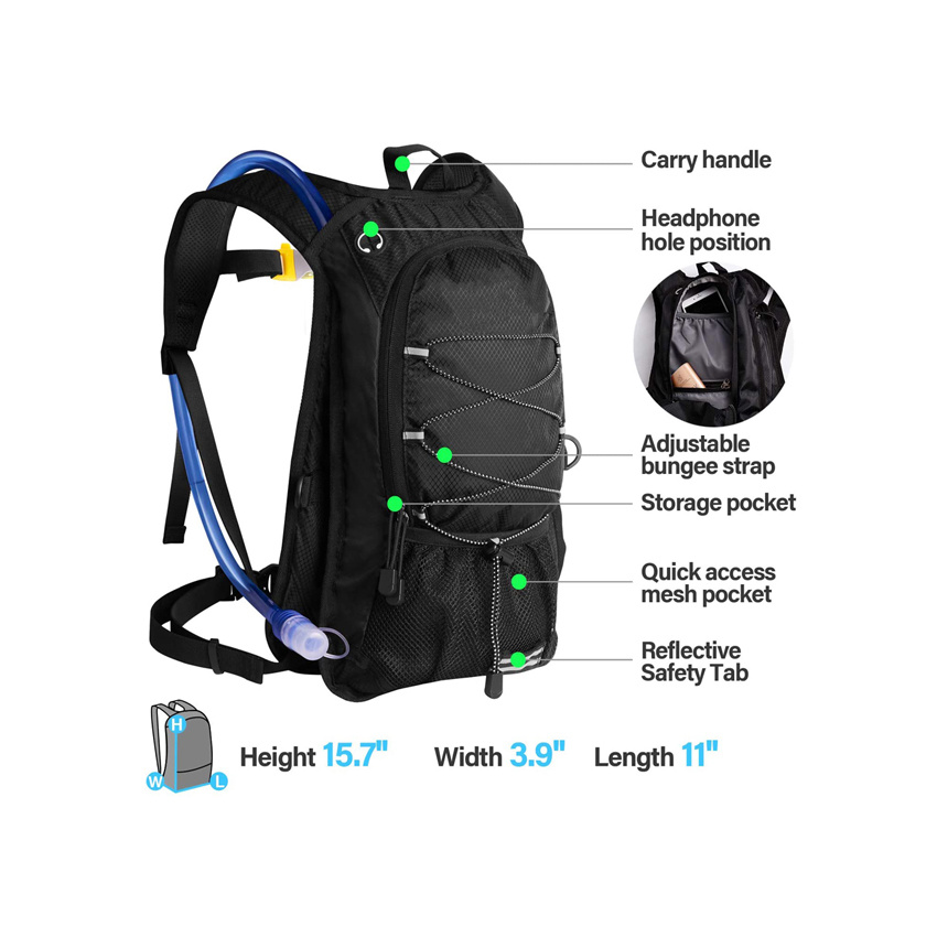 Hydration Backpack Travel Sports Water Backpack for Running Hiking Hydration Pack