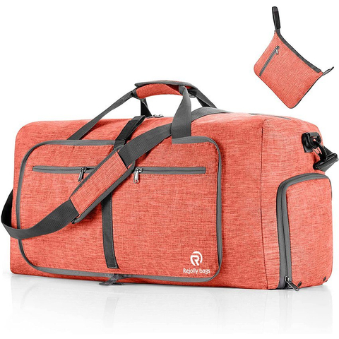 Foldable Travel Duffel Bag with Shoes Compartment Overnight Pack for Waterproof Tear Resistant