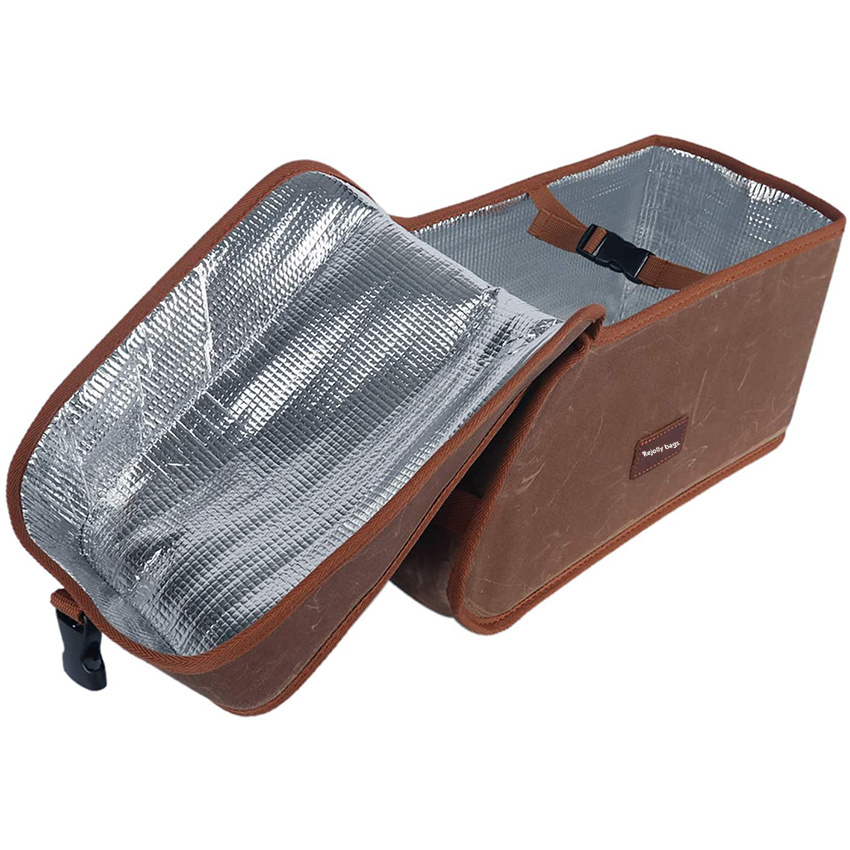 Canvas Bicycle Pannier Bike Rear Rack Insulated Trunk Cooler Bag