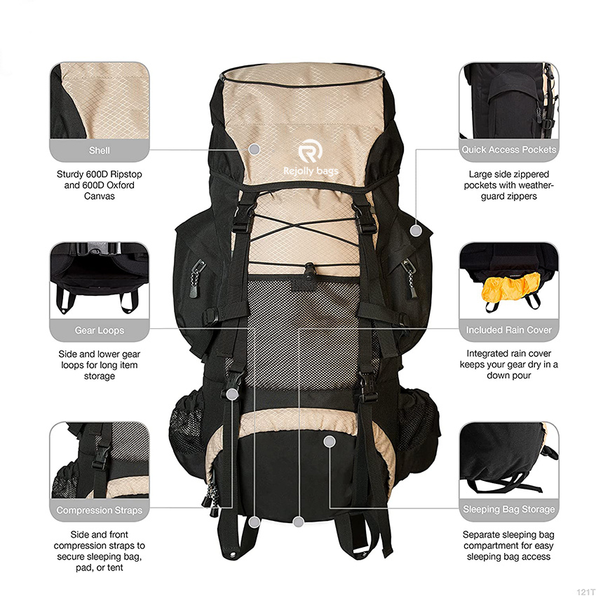 Large Waterproof Hiking Backpack for Men and Women, Rugged Internal Frame Backpack Is Made to Fit for Hiking, Cycling, Climbing Backpack