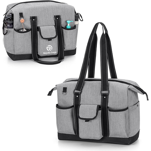 Nurse Bag for Work Utility Tote Home Health with Zip-Top Closure and Side Fasten Snaps for Home Visits Clinical Study Health Care