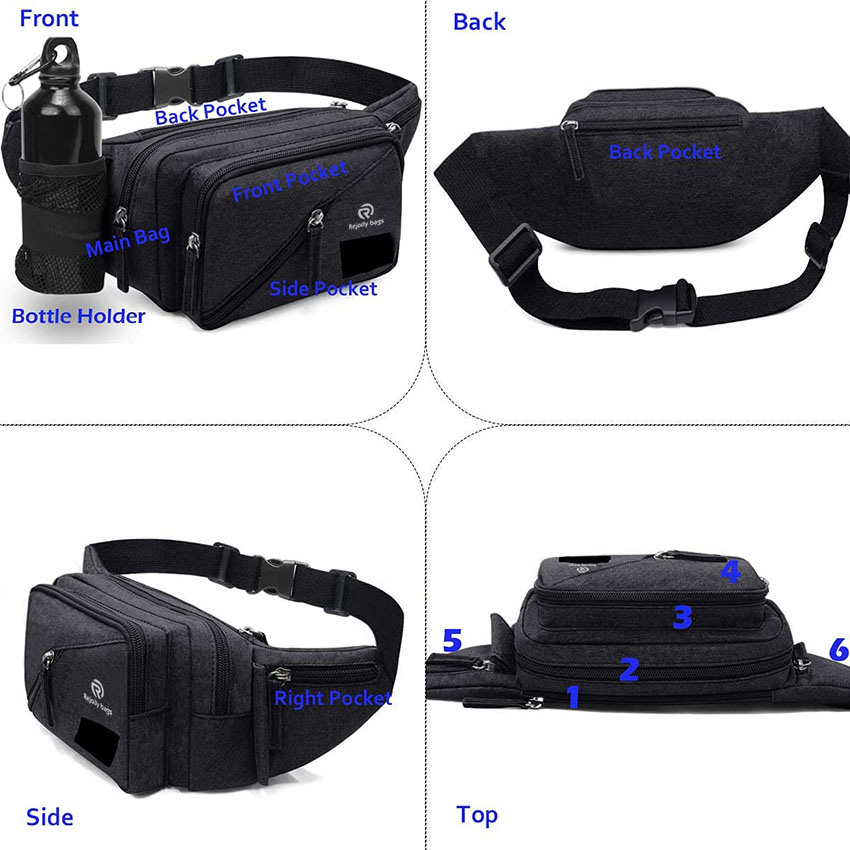 Military Style Concealed Carry Waist Bag Tactical Conceal Carry Bag Fanny Packs Holster Pouch with Bottle Holder Bag