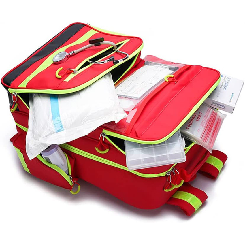 Professional First Aid Kit Emergency Responder Trauma Bag Empty with Handle and Shoulder Strap for Car Hiking Backpacking Camping Traveling and Cycling