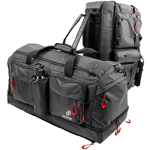 Sport Bag 3 In1 Large Travel Duffle Bag Black Backpack Function and Partition Walls with 7 Pockets and Separate Bottom Section Gym Workout Bag for Martial Arts