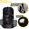 Adjustable Shoulder Straps and Drawstring Closure, Heavy Duty Laundry Backpack Portable with Handle Large Durable for College Travel Camp Laundry Bag