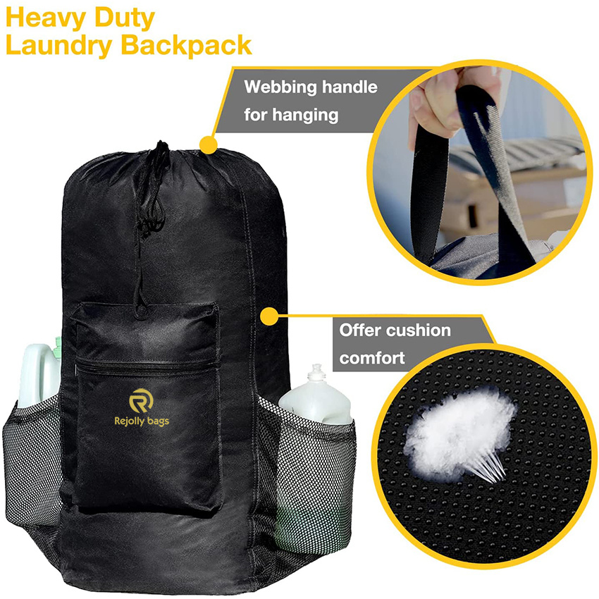 Adjustable Shoulder Straps and Drawstring Closure, Heavy Duty Laundry Backpack Portable with Handle Large Durable for College Travel Camp Laundry Bag