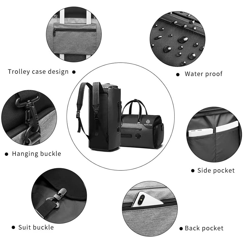 Large Water Resistant Weekender Bags Tote Duffle Bag with Shoe Compartment, Foldable Overnight Bag Luggage Suit Workout Duffel Bag