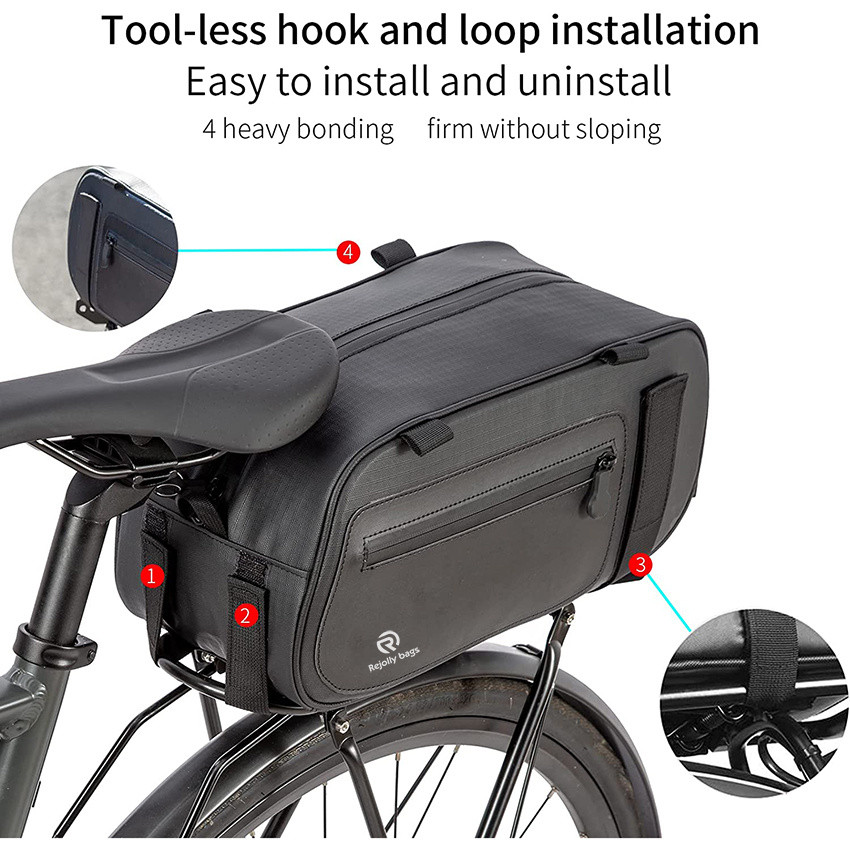 Storage Pannier Saddle 26L Multifuction Rear Bike Cargo Rack Bags with Reflective Strips Waterproof Travel Accessories Expandable Luggage Bike Trunk Bag