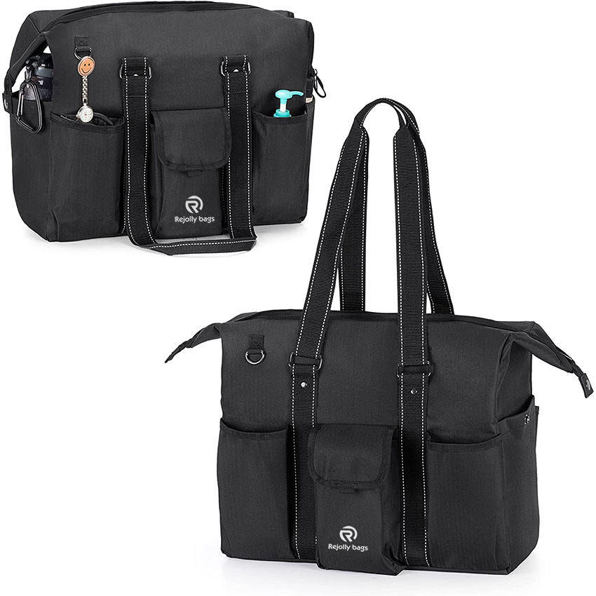Utility Tote and Nurse Bag, Home Health Nurse Bag with Zip-Top Closure and Side Fasten Snaps for Home Visits, Clinical Study Medical Bag