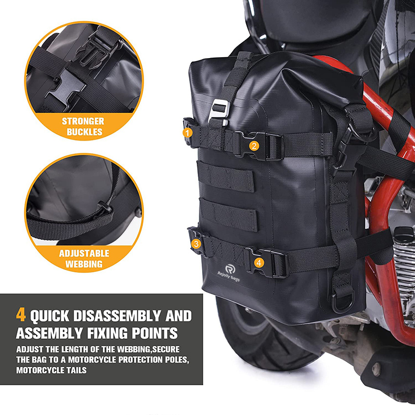 Roll Bumper Bag Completely Waterproof, Quick Installation and Easy to Clean Multifunctional Motorcycle Bag