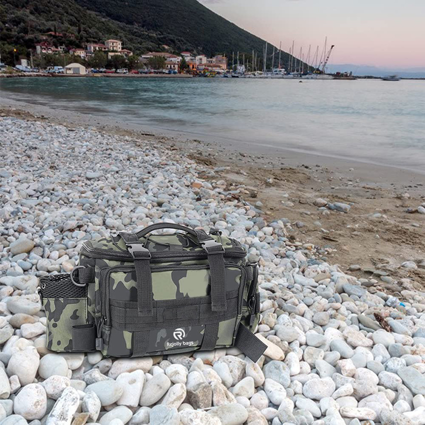 Outdoor Fishing Tackle Storage Bags for Freshwater and Saltwater with Rod Holders for Traveling Fishing Outdoor Camping Hiking Fishing Rod Bags