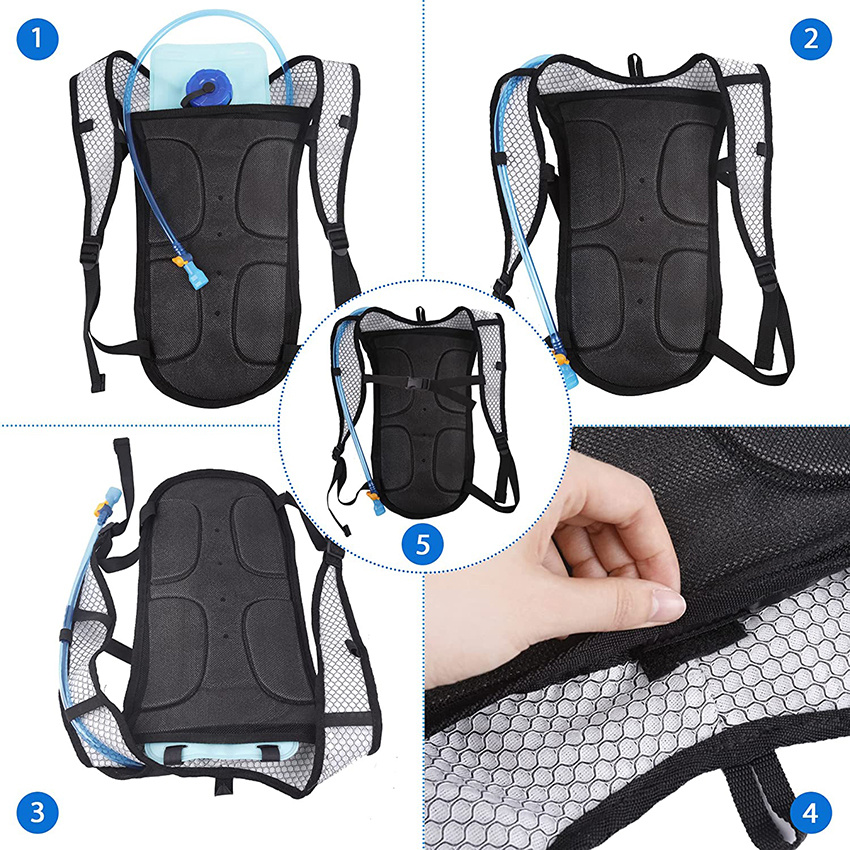 with 2L Water Bladder, Backpack Reservoirs Water Bladder Daypack for Festivals, Raves, Running, Hiking, Biking Hydration Backpack