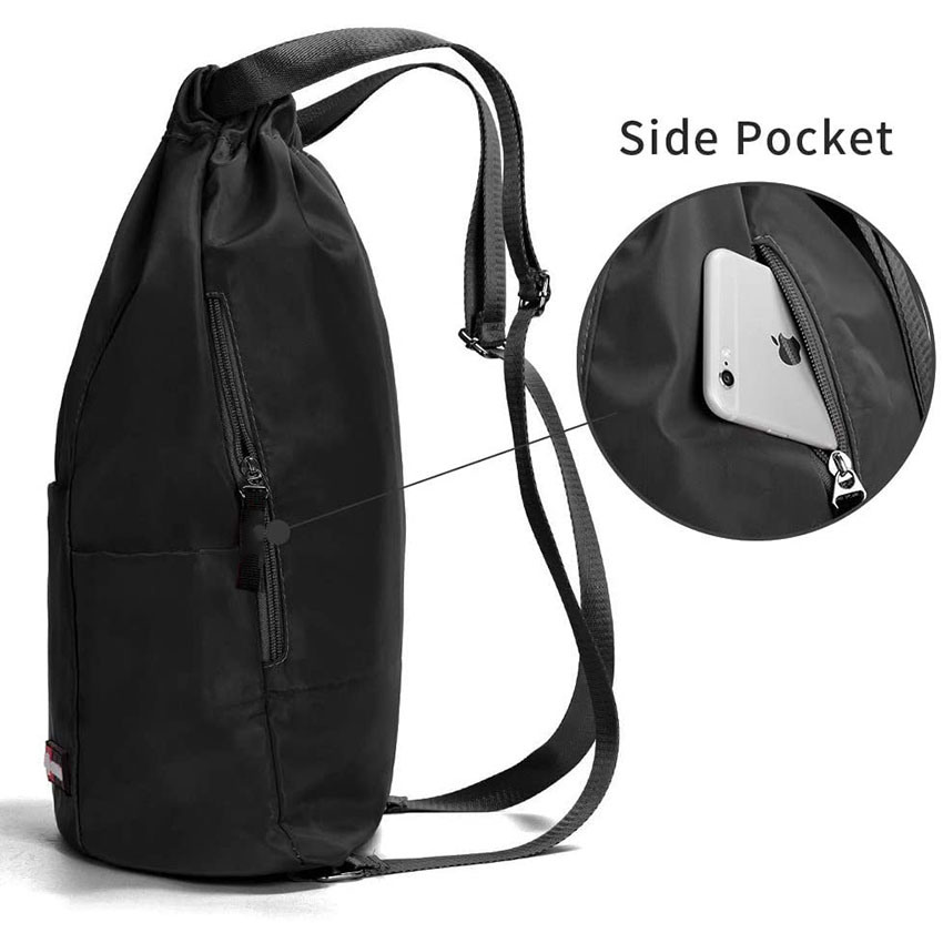 Waterproof Drawstring Gym Backpack Bag for Men & Women, Sport Gym Sack Mini Travel Daypack Bag