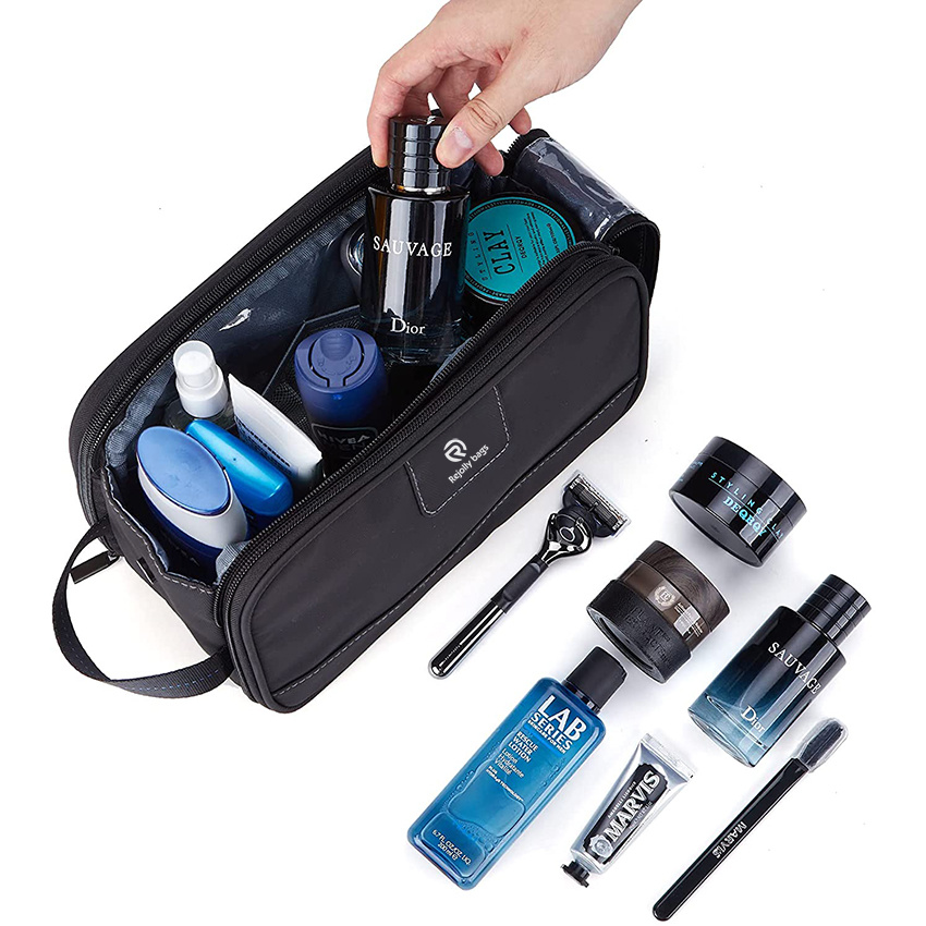 Water-Resistant with Double Side Full Open Design, Large Capacity for Toiletries and Shaving Accessories, Travel Toiletry Organizer Case Toiletry Bag