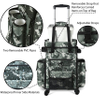 Rolling Fishing Tackle Bags with Rod Holder Backpack Removable Wheels and Fishing Cart Waterproof Fishing Organizer Pack with Rod Case Fishing Gear Bag