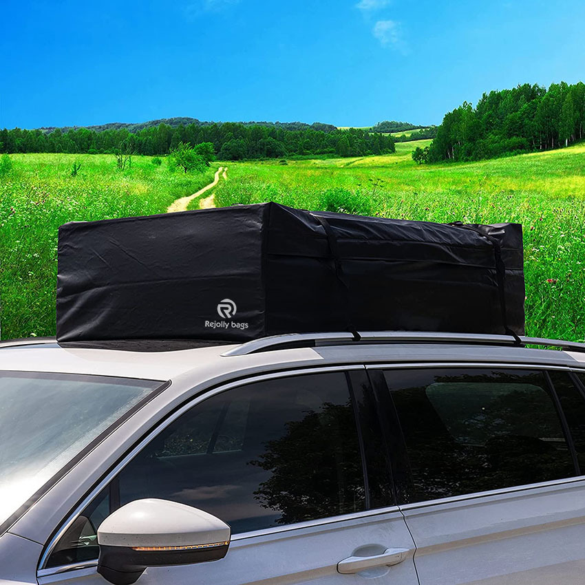 Carrier Bag with 100% Waterproof Zipper and Rain Flap 15 Cubic FT for Cars with or Without Racks Car Rooftop Cargo Bag