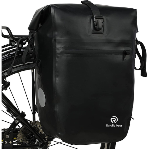 Waterproof Pannier Bags for Bicycles Rear Rack Seat Trunk 27L Large Capacity Bicycle Pannier Backpack with Shoulder Strap for Bicycling Traveling Bike Bag