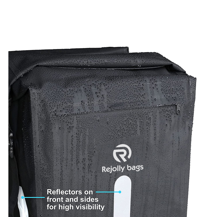 Waterproof Double Pannier Bike Bags Big Capacity for Rear Bicycle Rack, Carrying Handle, Safety Reflective Strips Bicycle Bag