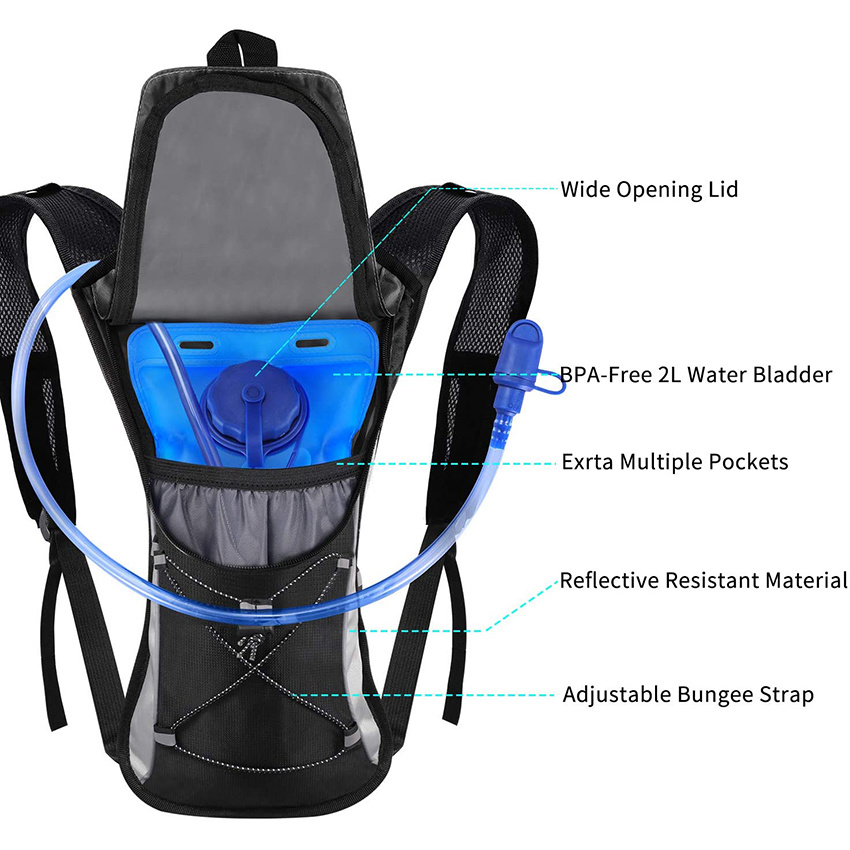 with 2L Hydration Bladder Lightweight Insulation Water Rucksack Backpack Bladder Bag Cycling Bicycle Bike/Hiking Climbing Pouch Hydration Backpack