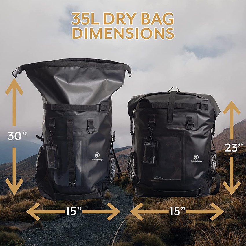 35L Waterproof Dry Bag Backpack - Kayak, Fishing, Boating Accessories - Surf/Skate/Fishing Inspired Outdoor Gear Bag